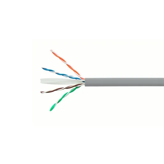 Cable de cobre, categoría 6, 4 pares, UTP, clasificación CM, 24 AWG, carrete de 305 m en caja, gris