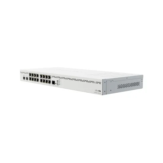 Cloud Core Router, CPU 4 núcleos, 16 puertos Gigabit Ethernet, 2 puertos SFP+