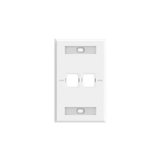 Placa frontal, etiquetado, 1 unidad, 2 puerto, blanco profesional
